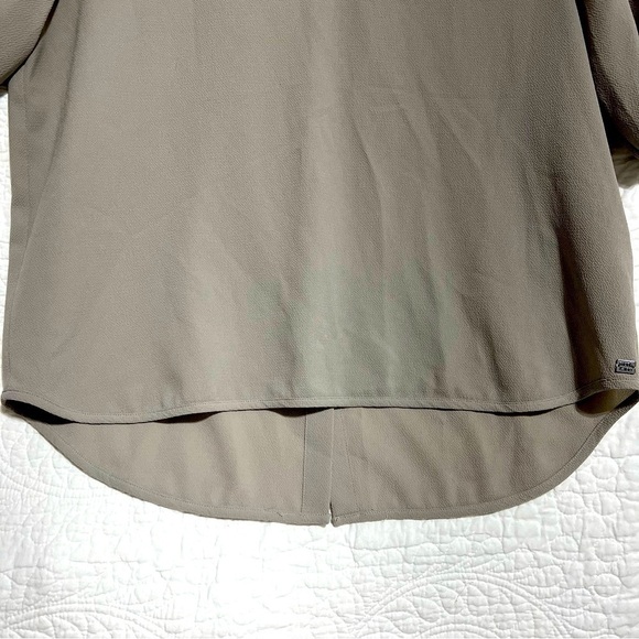 MONK & LOU Grey Oversized Cropped Chiffon Blouse, Size X-Small - #253 - Picture 8 of 11
